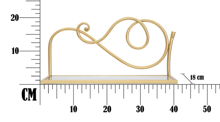 Glam hylde i guldfarve, jern og MDF – 41x5x18 20x5 cm