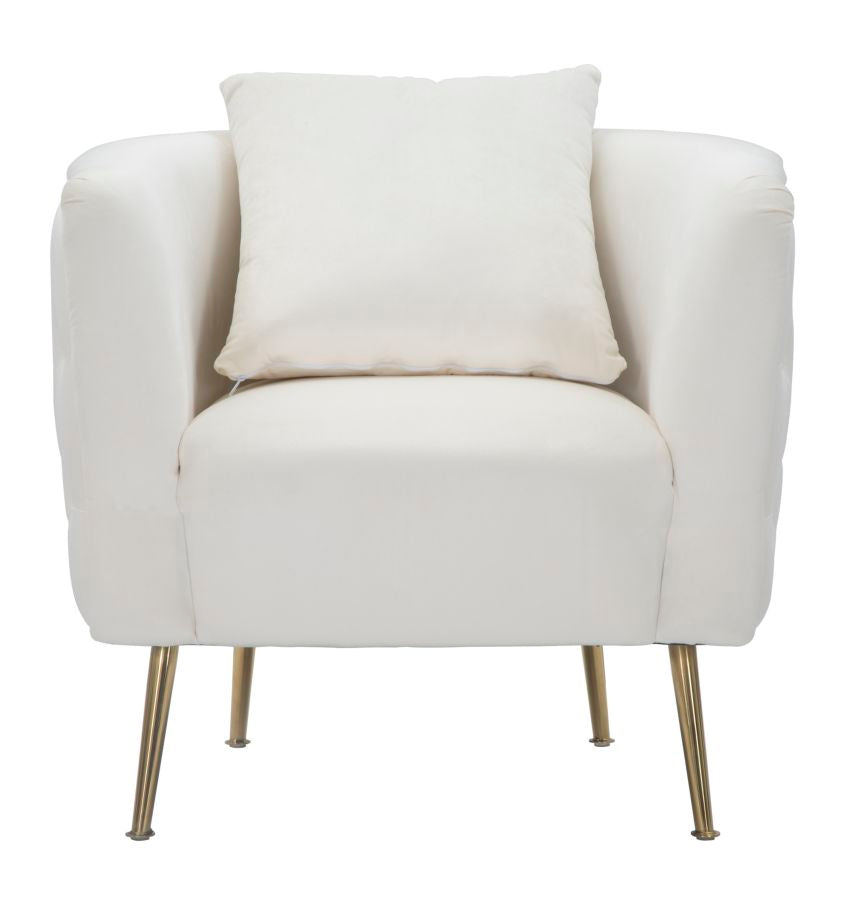 Glam stol i træ, skum, stof og metal – 76x74x73 cm