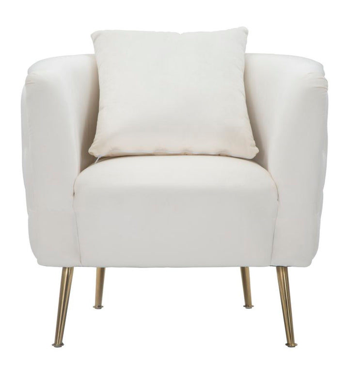Glam stol i træ, skum, stof og metal – 76x74x73 cm