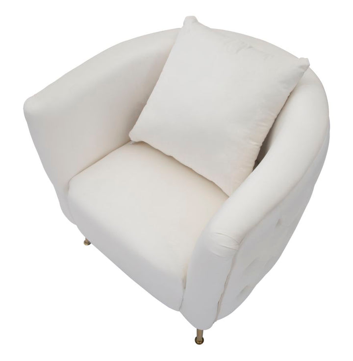 Glam stol i træ, skum, stof og metal – 76x74x73 cm