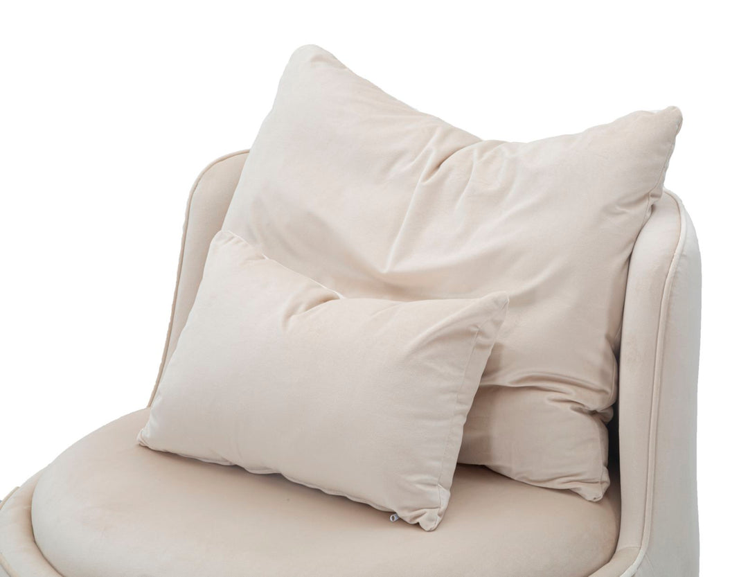 Glam stol i fyrretræ, plast, skum og polyester - 84x72 cm