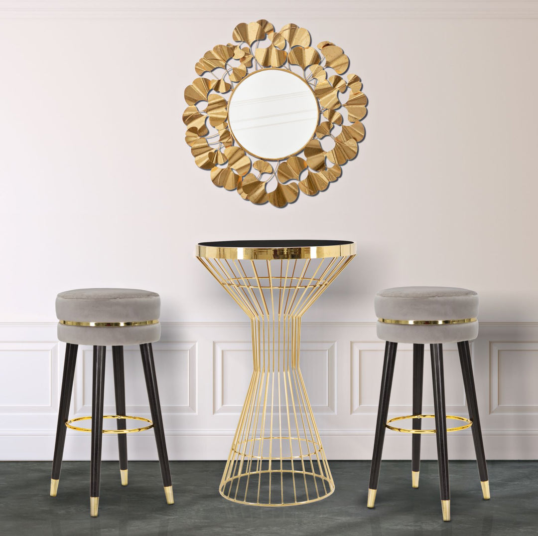 Glam barstol i fyrretræ og polyester – 35x74 cm
