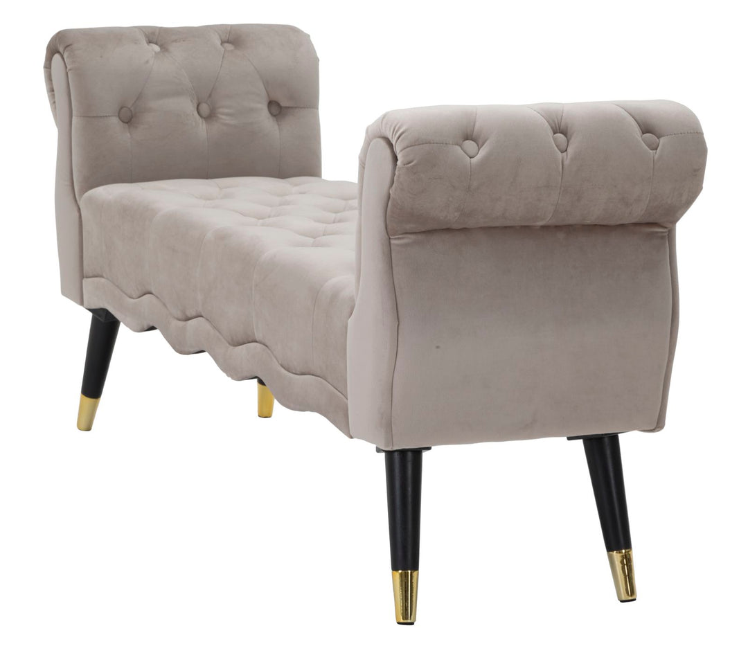 Glam bænk i fyrretræ, metal and polyester – 120x40x60 cm