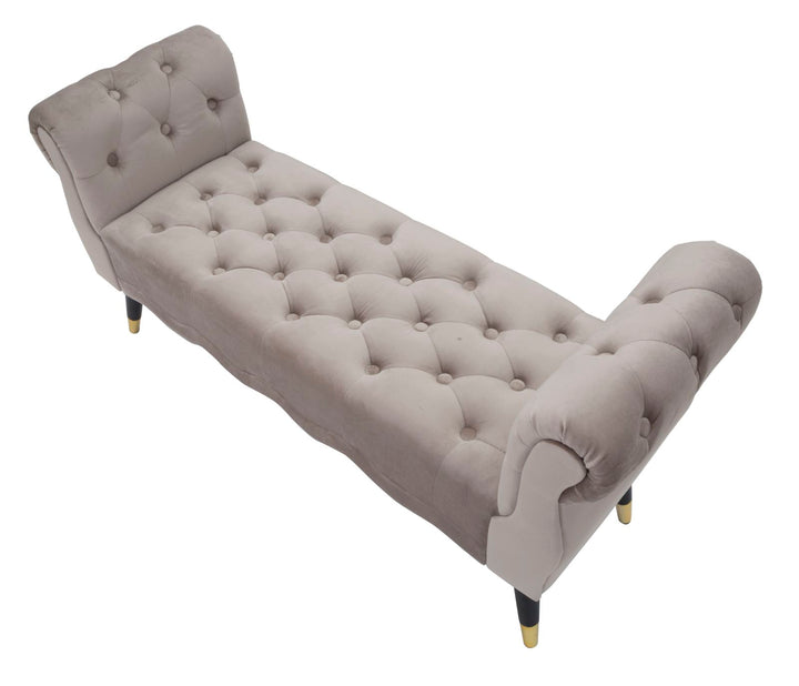 Glam bænk i fyrretræ, metal and polyester – 120x40x60 cm