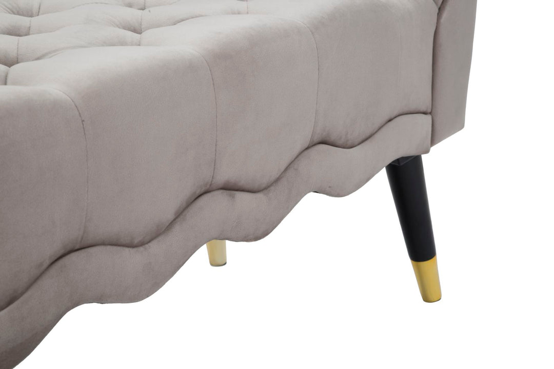 Glam bænk i fyrretræ, metal and polyester – 120x40x60 cm