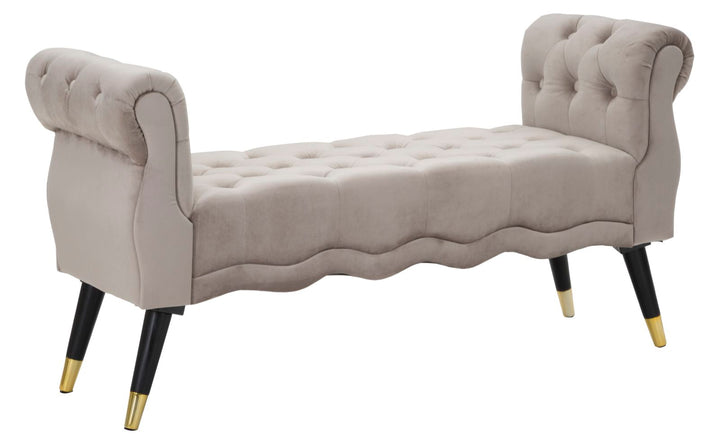 Glam bænk i fyrretræ, metal and polyester – 120x40x60 cm
