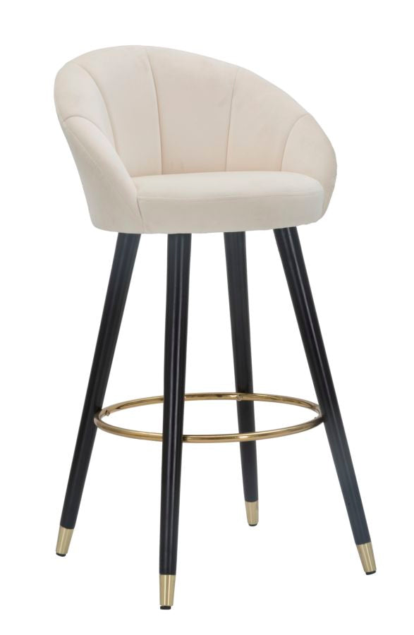 Glam barstol i cremefarve, træ – 55x56x104 cm