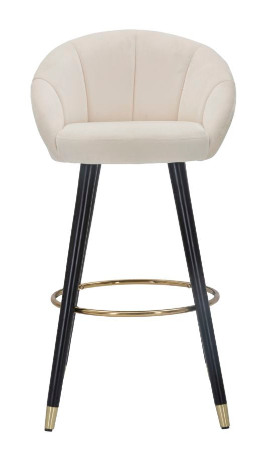 Glam barstol i cremefarve, træ – 55x56x104 cm