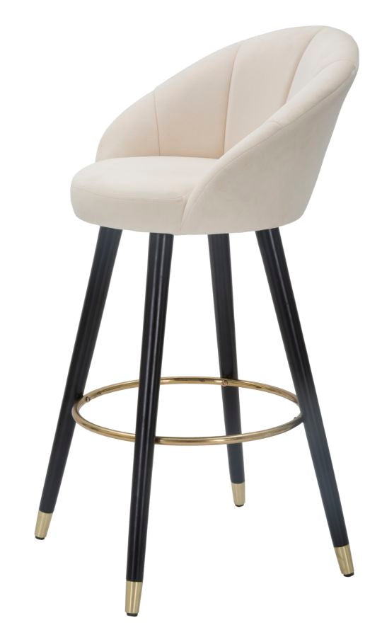 Glam barstol i cremefarve, træ – 55x56x104 cm