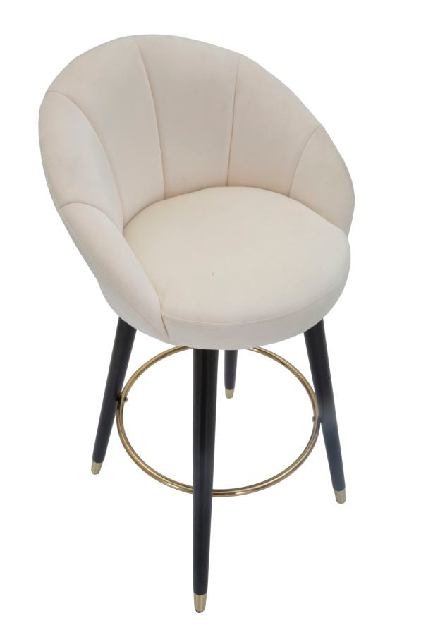 Glam barstol i cremefarve, træ – 55x56x104 cm