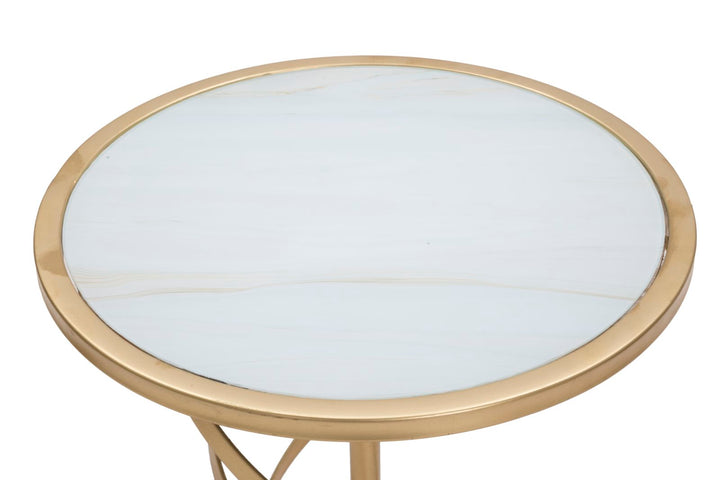 Glam bord i jern, mdf og glas – 38x61x5 cm