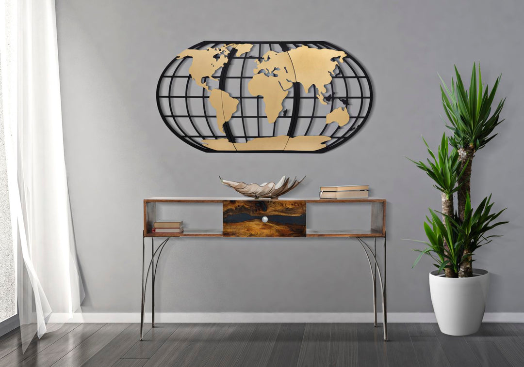 Konsolbord i akacietræ og metal – 130x40x80 cm