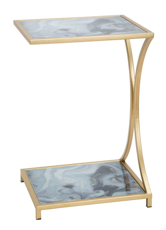 Glam bord i guldfarve, metal mdf og glas – 40x35x60 cm