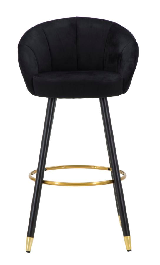 Glam barstol i træ, metal og stof – 55x56x104 cm