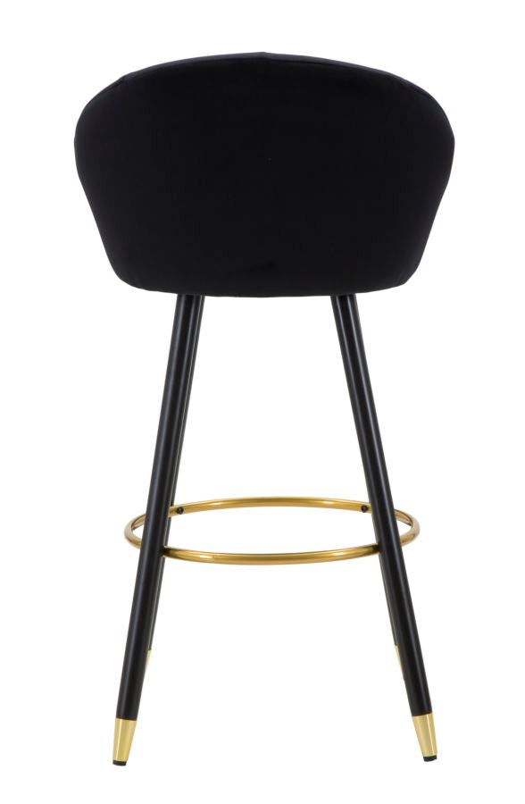 Glam barstol i træ, metal og stof – 55x56x104 cm