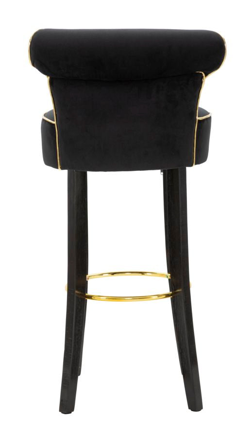 Glam barstol i sort, mdf, fyrretræ, stof – 46x48x96 cm