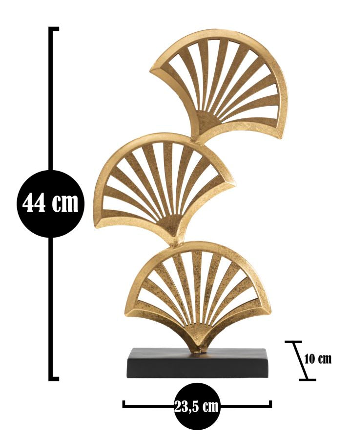 Glam skulptur i guldfarve, metal – 23x5x10 cm