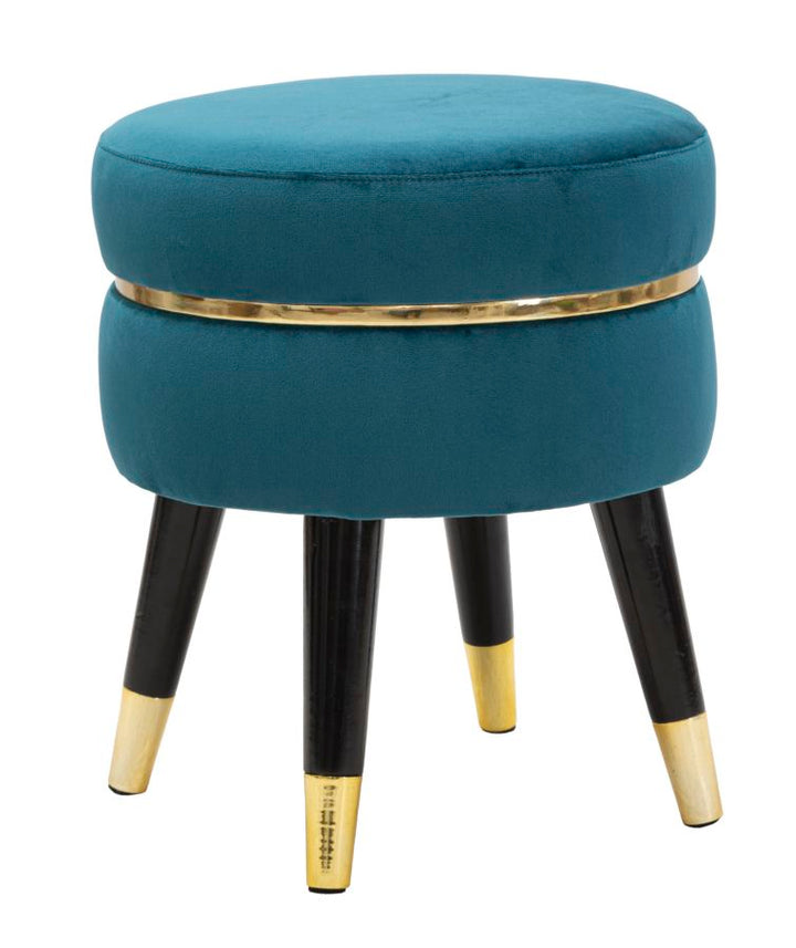 Glam ottoman i fyrretræ, skum, metal and polyester – 35x40x5 cm