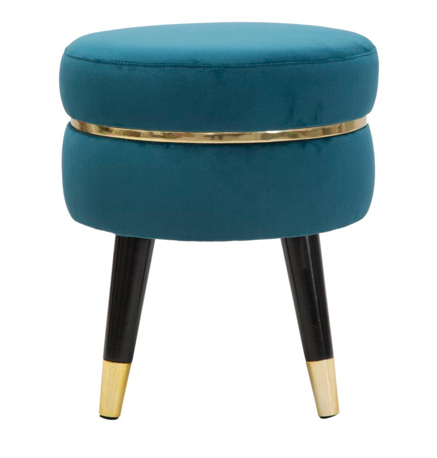 Glam ottoman i fyrretræ, skum, metal and polyester – 35x40x5 cm