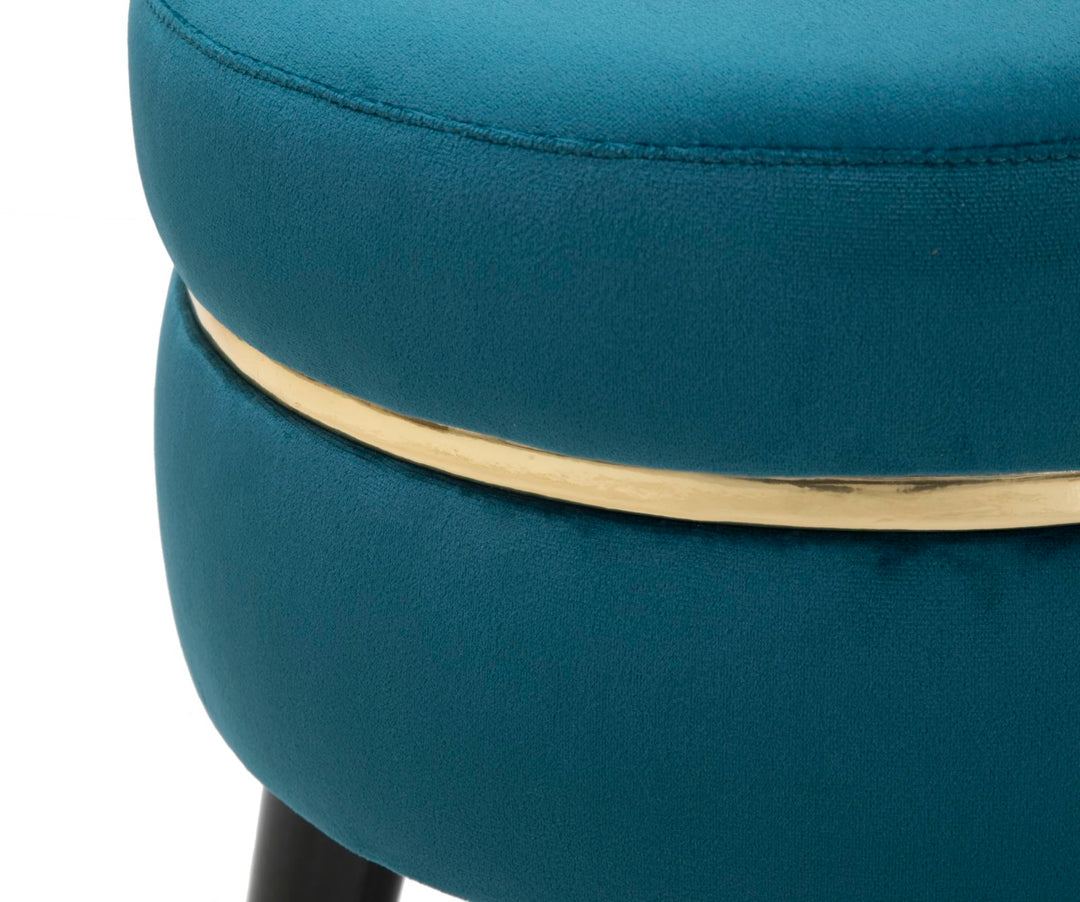 Glam ottoman i fyrretræ, skum, metal and polyester – 35x40x5 cm