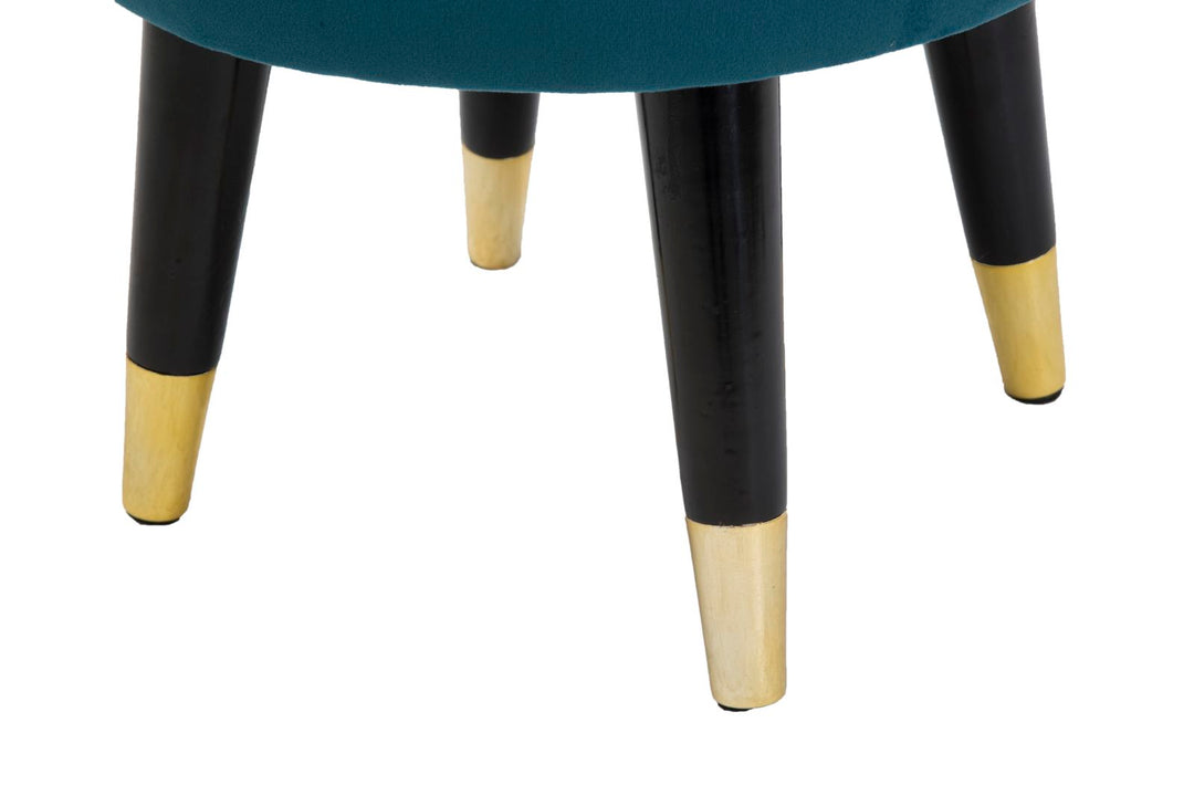 Glam ottoman i fyrretræ, skum, metal and polyester – 35x40x5 cm
