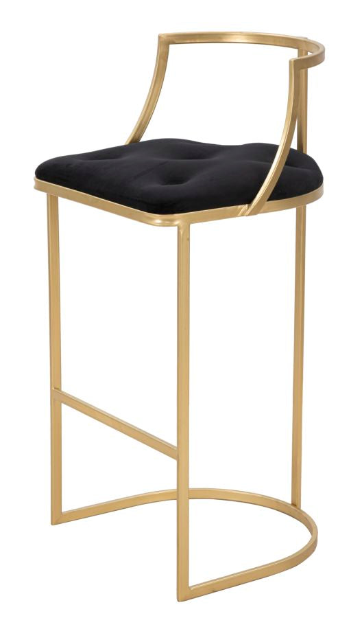 Glam barstol, metal, stof, mdf – 45x90 cm
