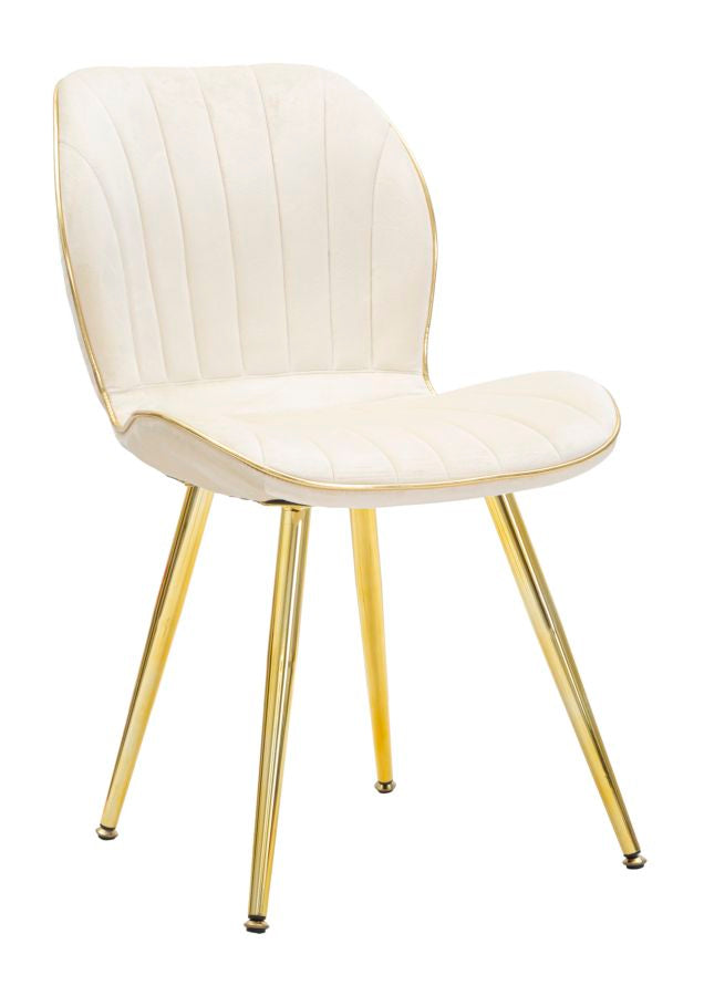 Glam stol i guldfarve, træ, plast og metal – 46x58x77 cm