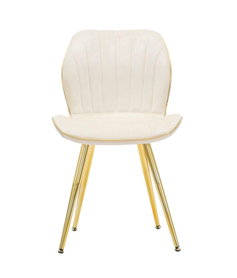 Glam stol i guldfarve, træ, plast og metal – 46x58x77 cm