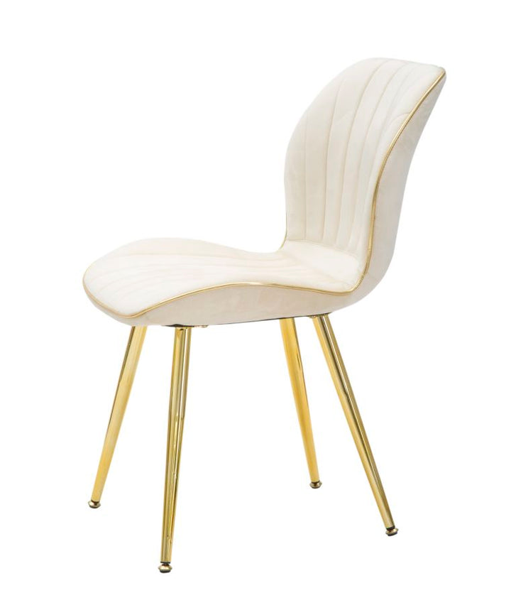 Glam stol i guldfarve, træ, plast og metal – 46x58x77 cm