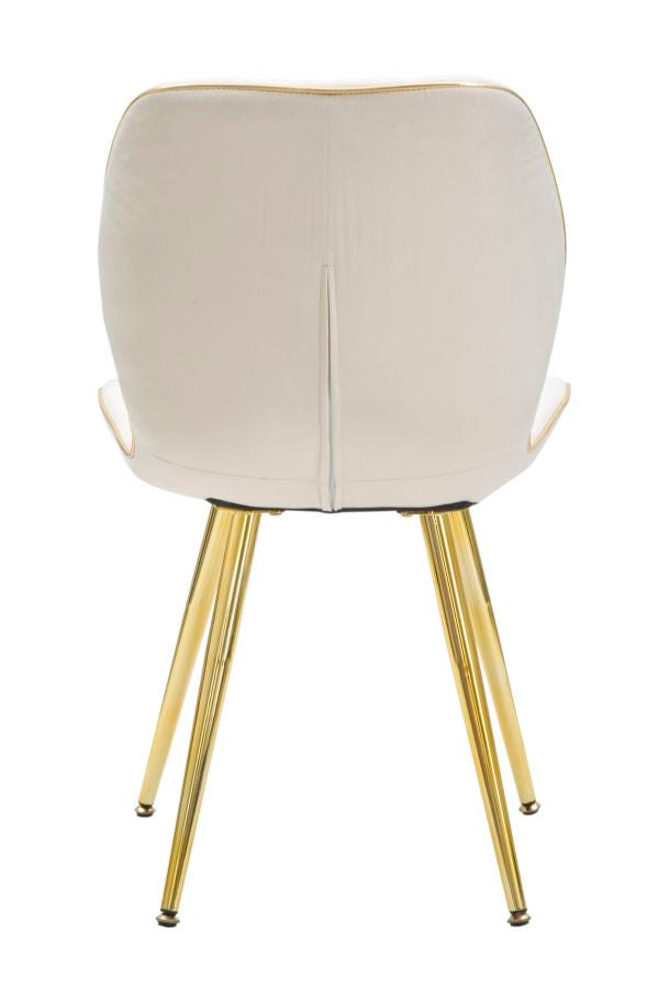 Glam stol i guldfarve, træ, plast og metal – 46x58x77 cm