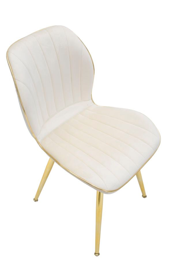 Glam stol i guldfarve, træ, plast og metal – 46x58x77 cm