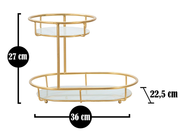 Glam bakke i jern og glas – 36x22x5 cm