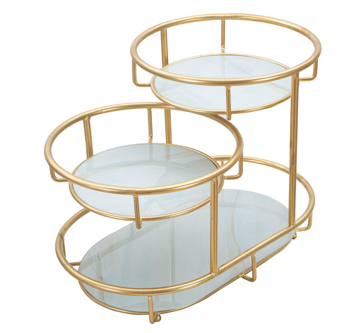 Glam bakke i jern og glas – 36x22x5 cm