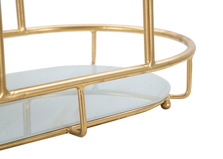 Glam bakke i jern og glas – 36x22x5 cm