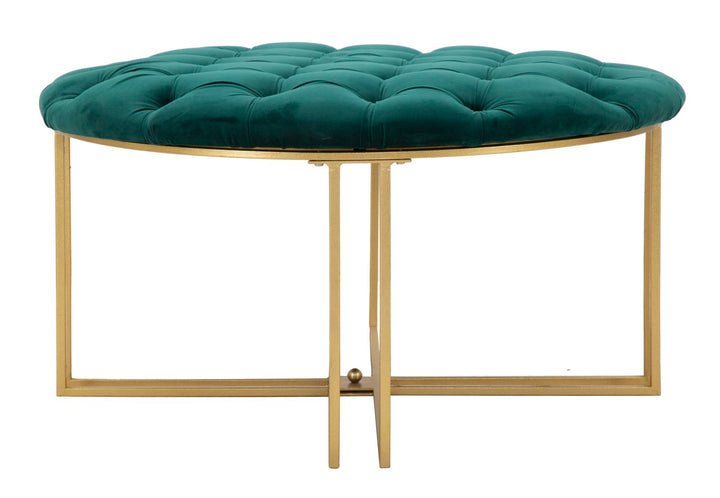 Glam taburet i  metal og stof