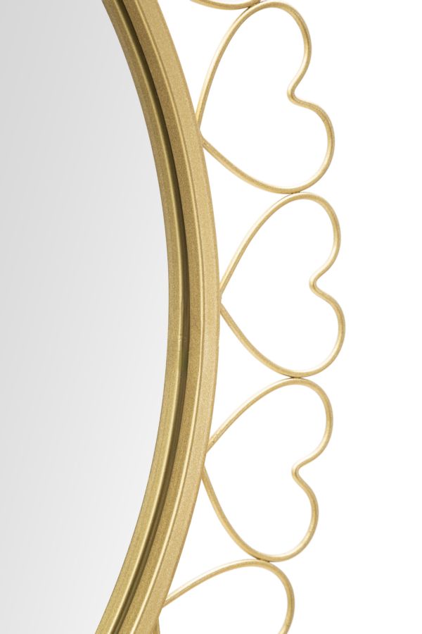 Glam spejl i guldfarve, metal, MDF og spejl – 80x2x5 cm