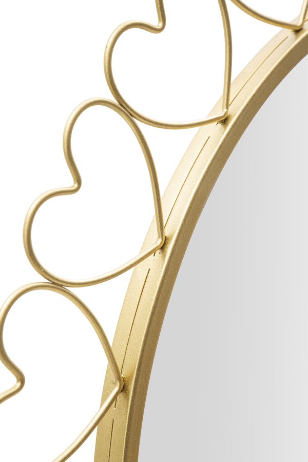 Glam spejl i guldfarve, metal, MDF og spejl – 80x2x5 cm