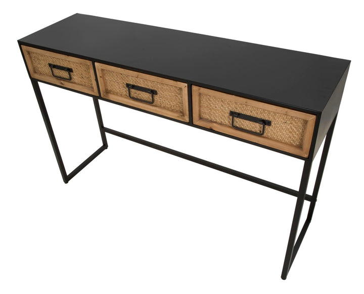 Boho chic konsolbord, metal og mdf – 120x35x78 cm