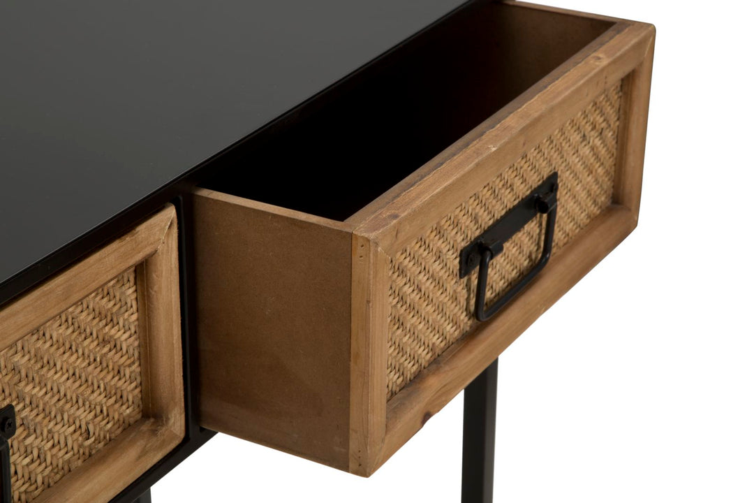 Boho chic konsolbord, metal og mdf – 120x35x78 cm