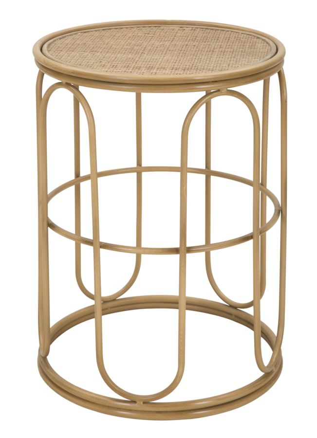 Boho chic bor, metal og rattan – 40x55 cm