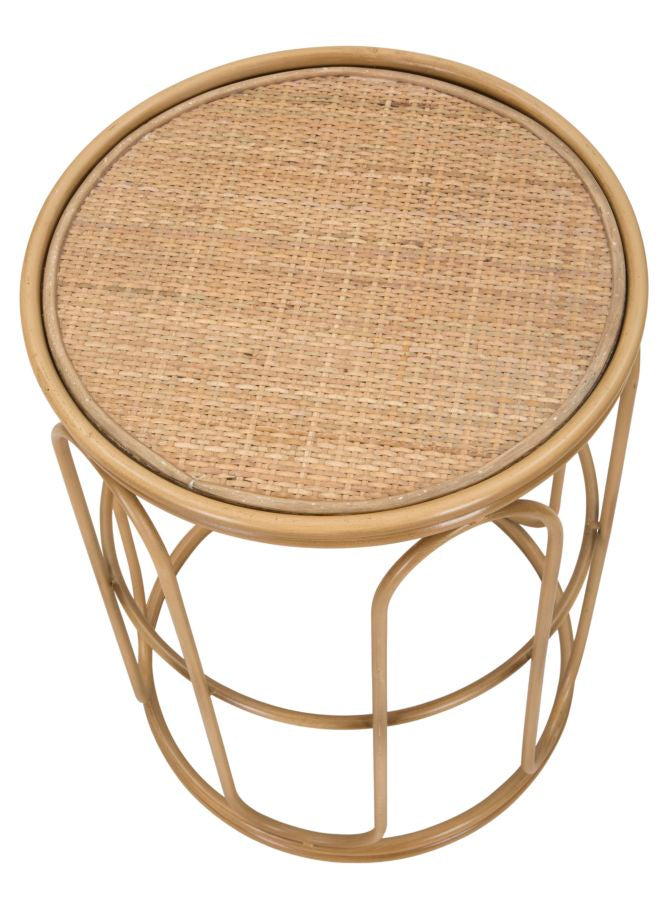 Boho chic bor, metal og rattan – 40x55 cm