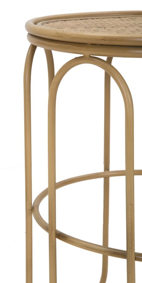 Boho chic bor, metal og rattan – 40x55 cm