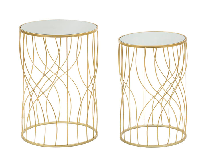 Glam borde i guldfarve, metal og MDF – 38x55 33x50 cm