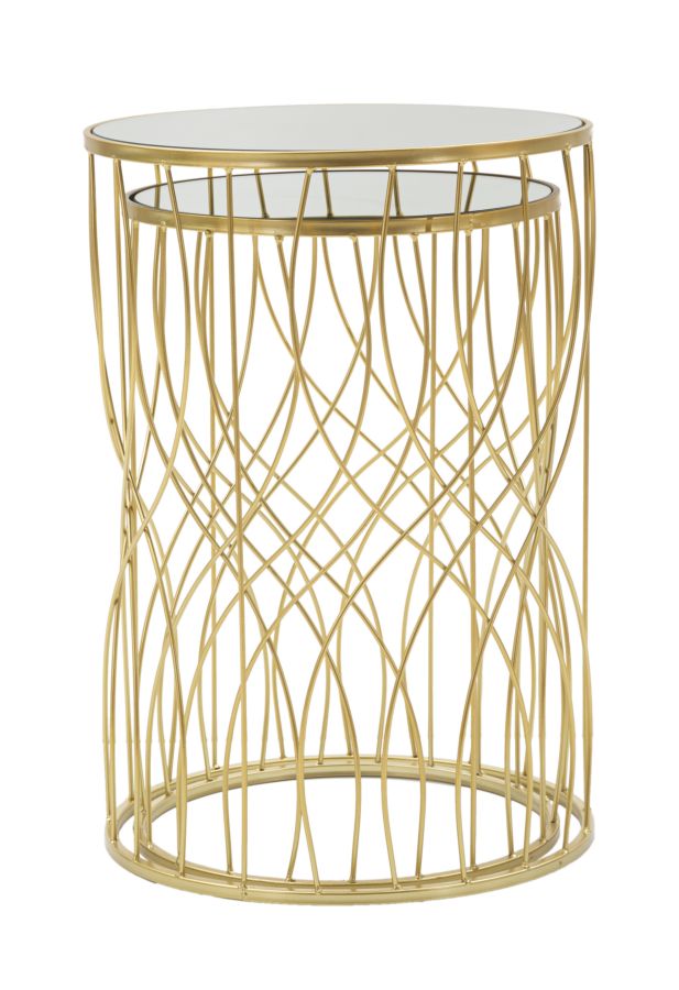 Glam borde i guldfarve, metal og MDF – 38x55 33x50 cm