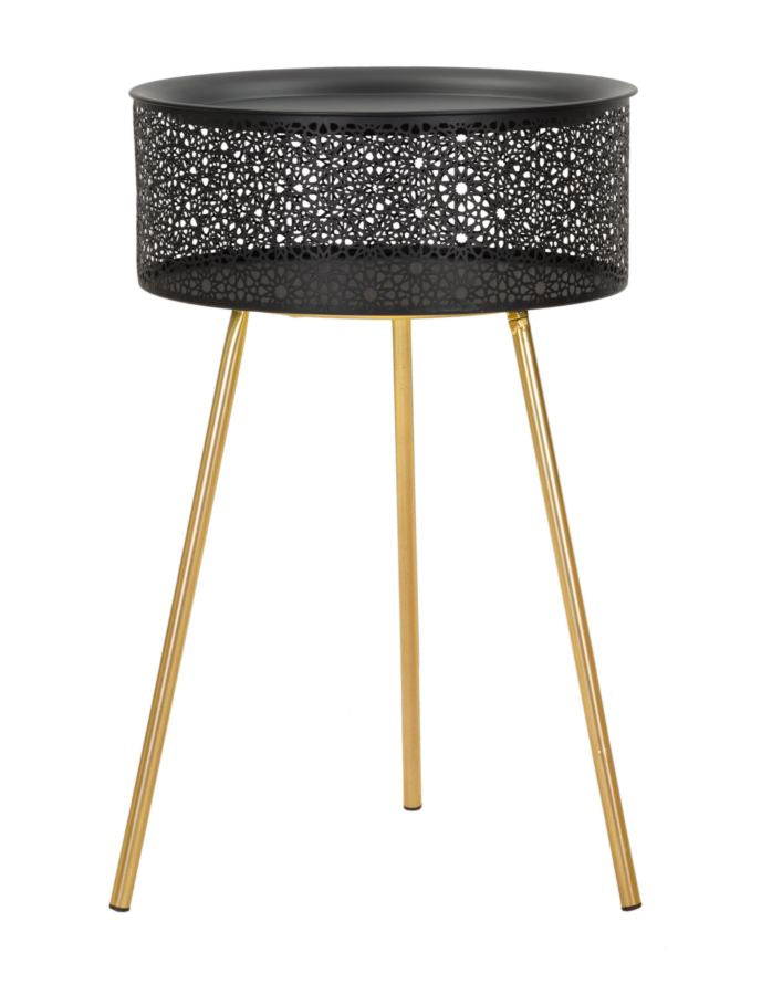 Glam bord i sort og guldfarve, metal – 40x65 cm
