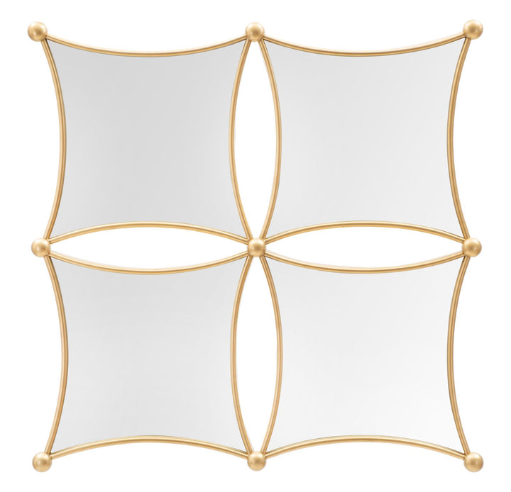 Glam spejl med guldfarvet kant, jern, MDF – 68x3x5 cm