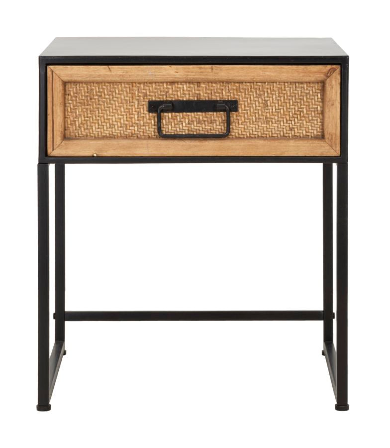 Boho chic sengebord, jern og mdf – 45x40x51 cm