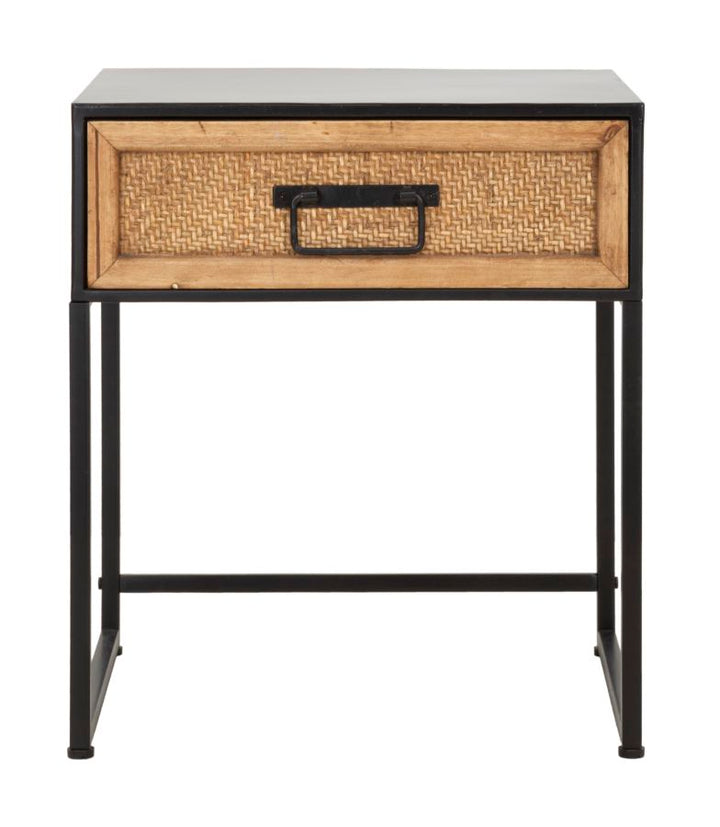 Boho chic sengebord, jern og mdf – 45x40x51 cm