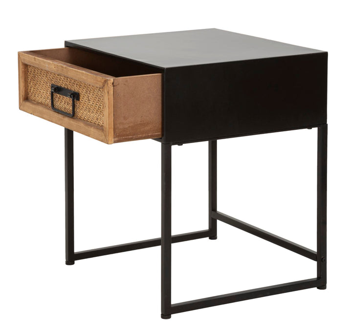 Boho chic sengebord, jern og mdf – 45x40x51 cm