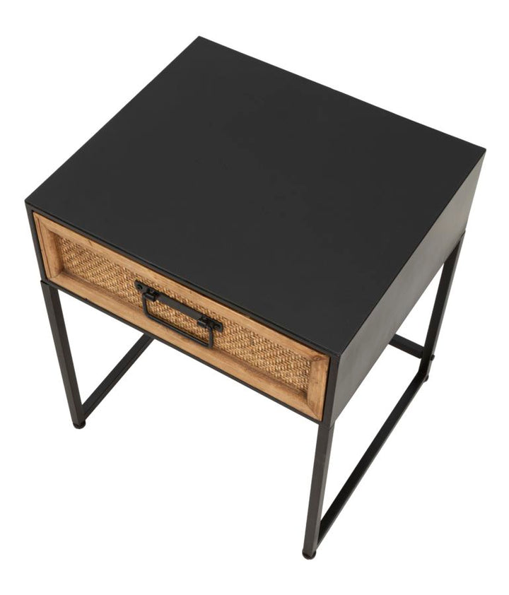 Boho chic sengebord, jern og mdf – 45x40x51 cm